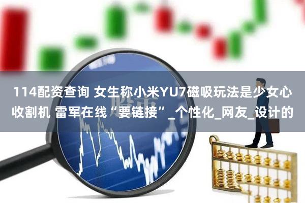 114配资查询 女生称小米YU7磁吸玩法是少女心收割机 雷军在线“要链接”_个性化_网友_设计的