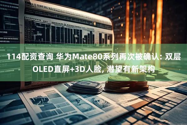 114配资查询 华为Mate80系列再次被确认: 双层OLED直屏+3D人脸, 潜望有新架构