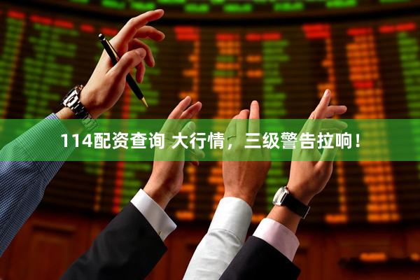 114配资查询 大行情，三级警告拉响！